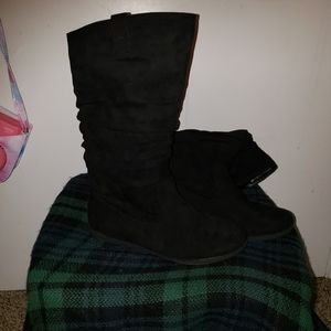 Black Mid calf boots